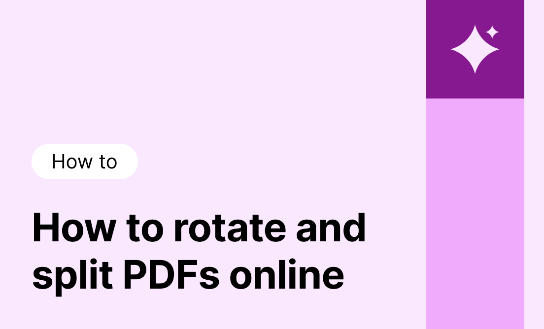 A cover image for the DocHub blog article "How to rotate and split PDFs online"